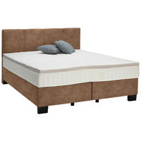 BOXSPRINGBETT 160/200 cm  in Braun  - Schwarz/Braun, Design, Kunststoff/Textil (160/200cm) - Hom`in
