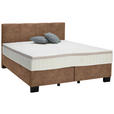 BOXSPRINGBETT 200/200 cm  in Braun  - Schwarz/Braun, Design, Kunststoff/Textil (200/200cm) - Hom`in