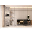 SIDEBOARD  205,8/81/38 cm 2 Schublade(n)  - Eiche Wotan/Schwarz, KONVENTIONELL, Glas/Holzwerkstoff (205,8/81/38cm) - Xora