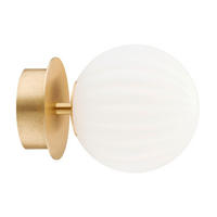 WANDLEUCHTE Paloma 17/12/12 cm  - Messingfarben/Weiß, KONVENTIONELL, Glas/Metall (17/12/12cm)