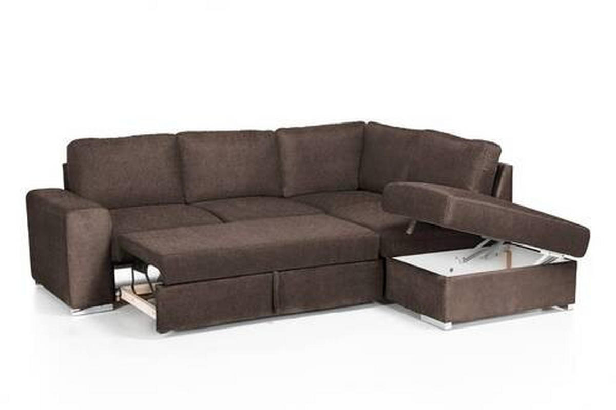 ECKSOFA Taupe Mikrofaser  - Taupe/Chromfarben, KONVENTIONELL, Textil/Metall (248/213cm) - MID.YOU