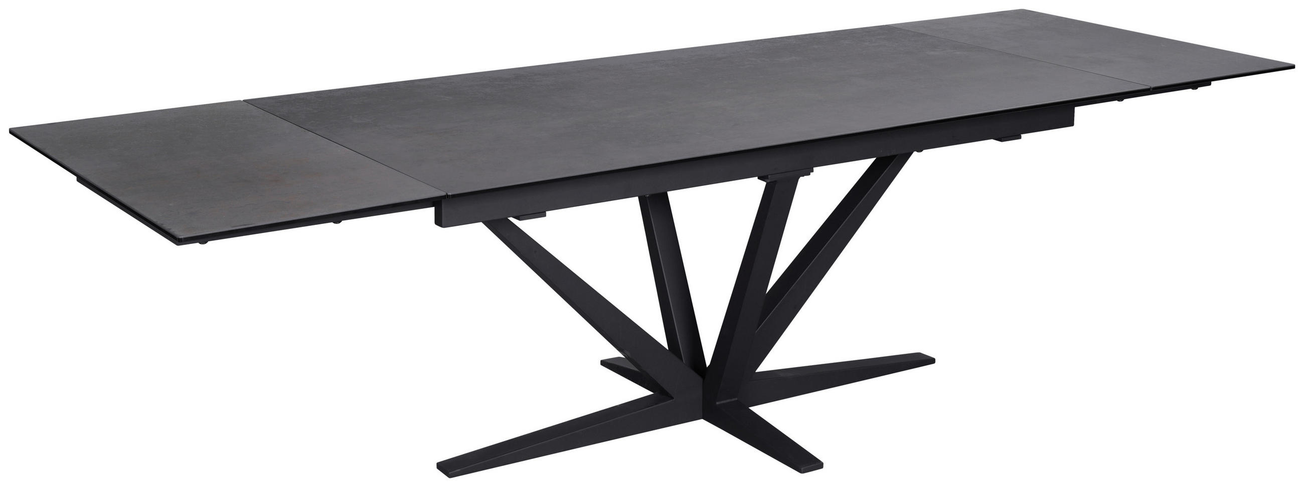 MASĂ din metal, sticlă, ceramică 180-280/95/76 cm   - bronz/negru, Design, ceramică/sticlă (180-280/95/76cm) - Novel