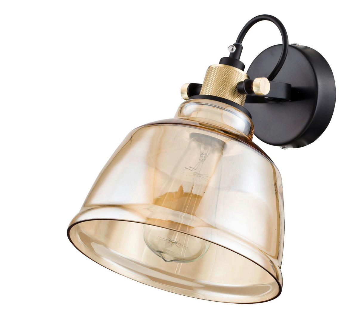 WANDLEUCHTE - Bernsteinfarben/Schwarz, Trend, Glas/Metall (27/20/25cm) - MAYTONI