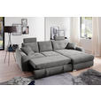 ECKSOFA in Mikrofaser Grau  276/193 cm  - Chromfarben/Grau, MODERN, Kunststoff/Textil (276/193cm) - Hom`in