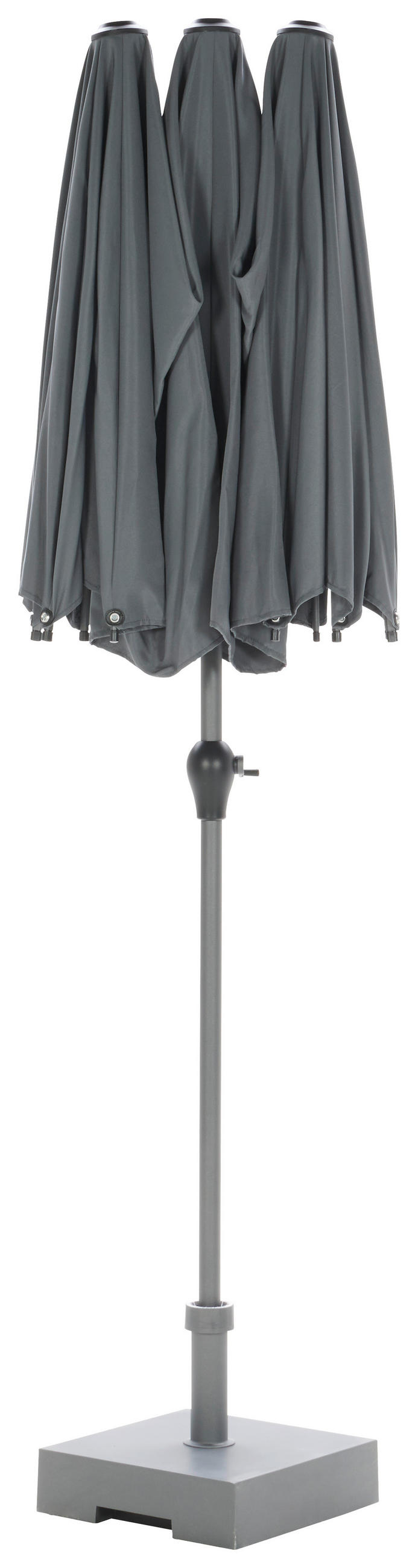 DVOJITÝ SLUNEČNÍK 400/236/208 cm - antracitová, Moderní, kov/textil (400/236/208cm) - Ambia Garden