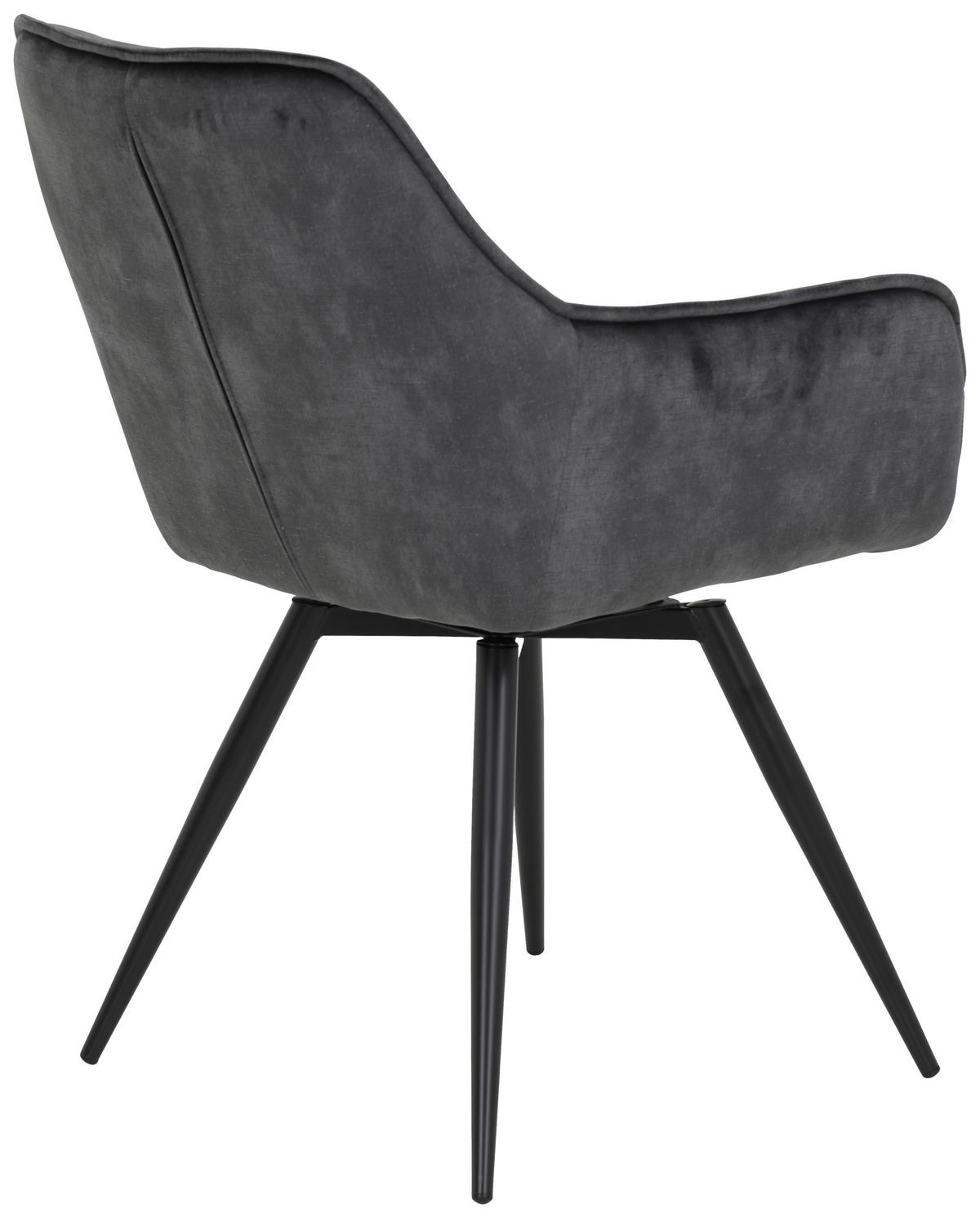 ARMLEHNSTUHL-SET 2 Stück  in Stahl Samt  - Anthrazit/Schwarz, MODERN, Textil/Metall (56/82/63cm) - MID.YOU