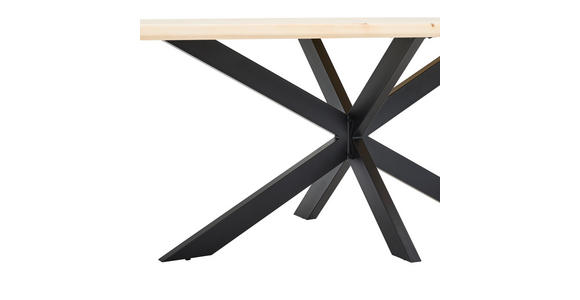 ESSTISCH in Holz 200/100/75 cm  - Zirbelkieferfarben/Schwarz, Natur, Holz/Metall (200/100/75cm) - Linea Natura