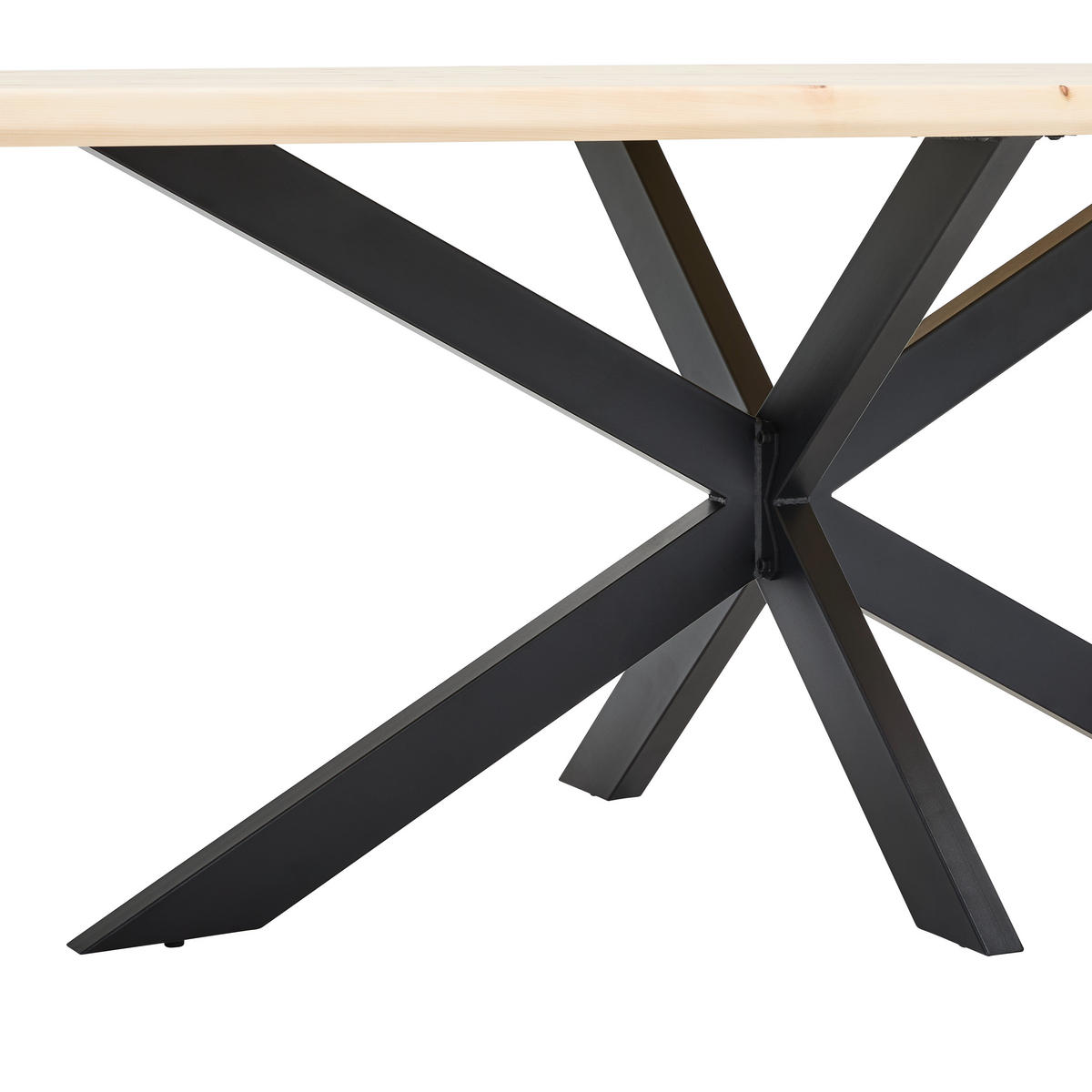 ESSTISCH in Holz 200/100/75 cm  - Schwarz/Naturfarben, Natur, Holz/Metall (200/100/75cm) - Linea Natura