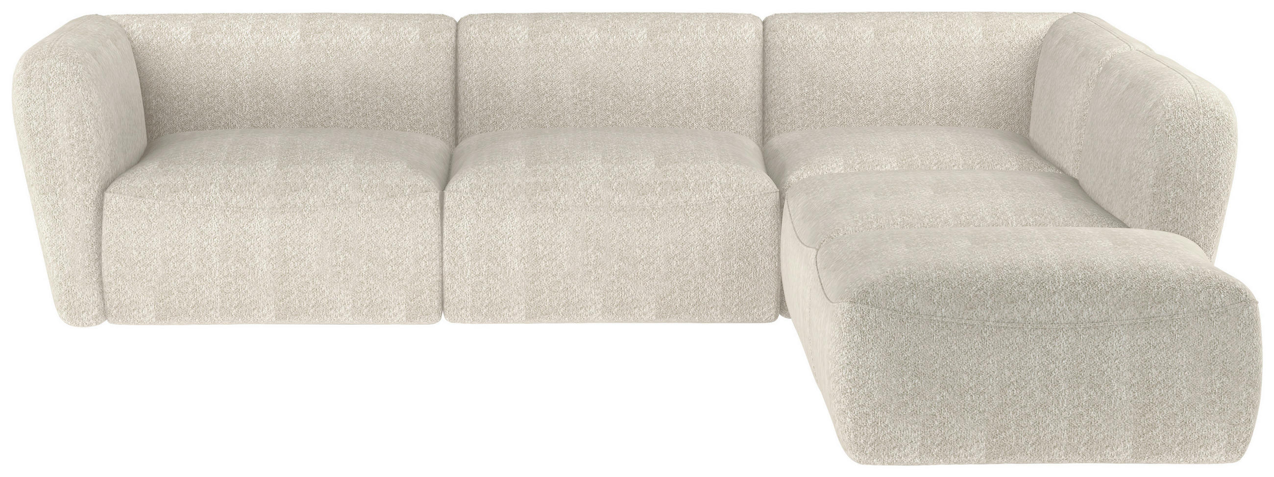 HÖRNSOFFA i bouclé cremefärgad  - svart/cremefärgad, Design, textil/plast (283/102cm) - Niels Andersson
