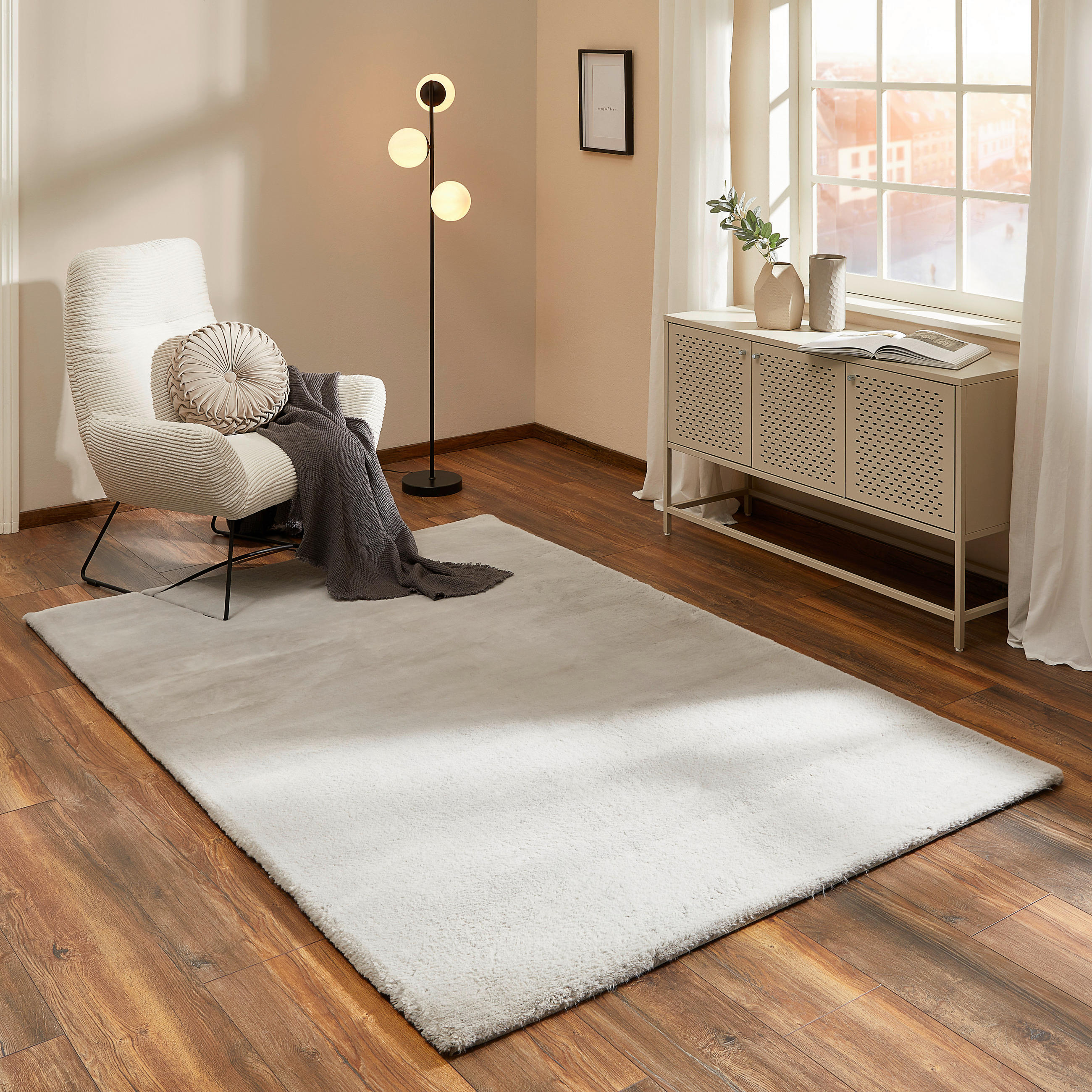 HOCHFLORTEPPICH 70/140 cm LIMA Silberfarben  - Silberfarben, Design, Textil (70/140cm) - Novel