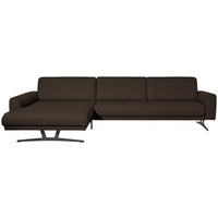 ECKSOFA in Echtleder Dunkelbraun  - Anthrazit/Dunkelbraun, Konventionell, Leder/Metall (179/324cm) - Johann Jakob