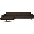 ECKSOFA in Echtleder Dunkelbraun  - Anthrazit/Dunkelbraun, KONVENTIONELL, Leder/Metall (182/324cm) - Ambiente