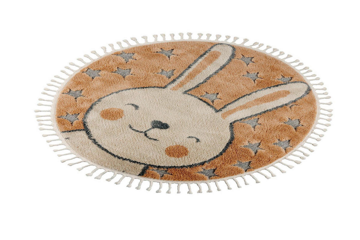 FLACHWEBETEPPICH 133/133 cm Beige rund  - Beige, Basics, Textil (133/133cm) - Kayoom