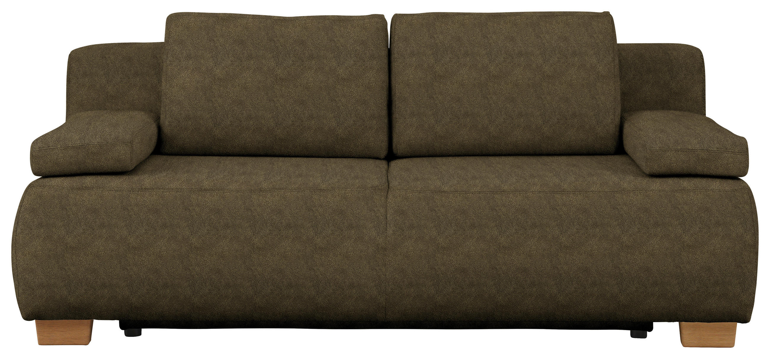 BOXSPRINGSOFA  in Flachgewebe Grün  - Naturfarben/Grün, MODERN, Holz/Textil (205/93/108cm) - Venda