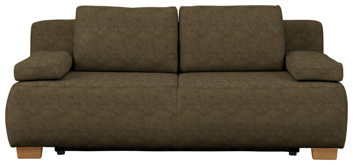 BOXSPRINGSOFA Flachgewebe Grün  - Naturfarben/Grün, Modern, Holz/Textil (205/93/108cm) - Venda