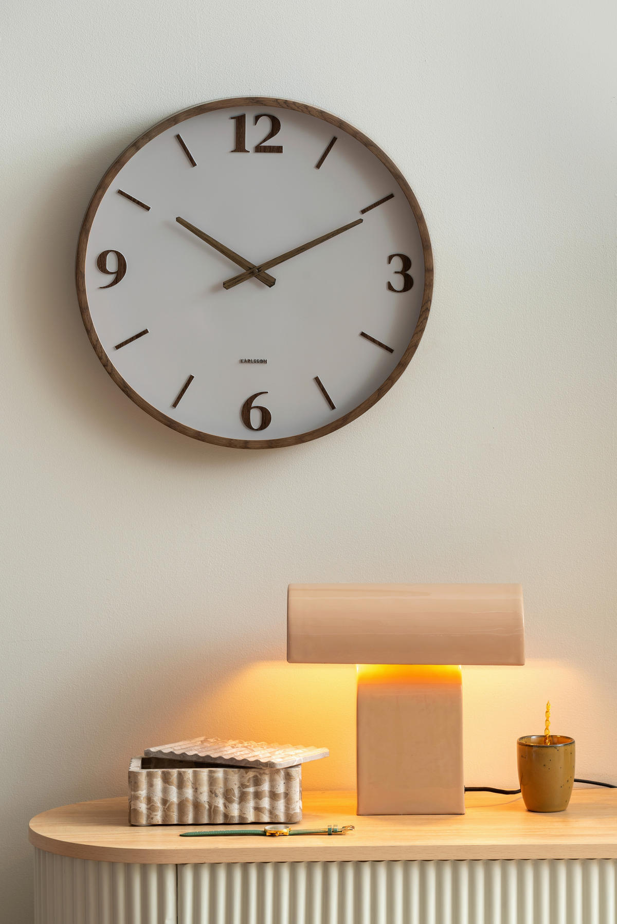 WANDUHR Detalle Grau  - Grau, Basics, Kunststoff (51cm) - Karlsson