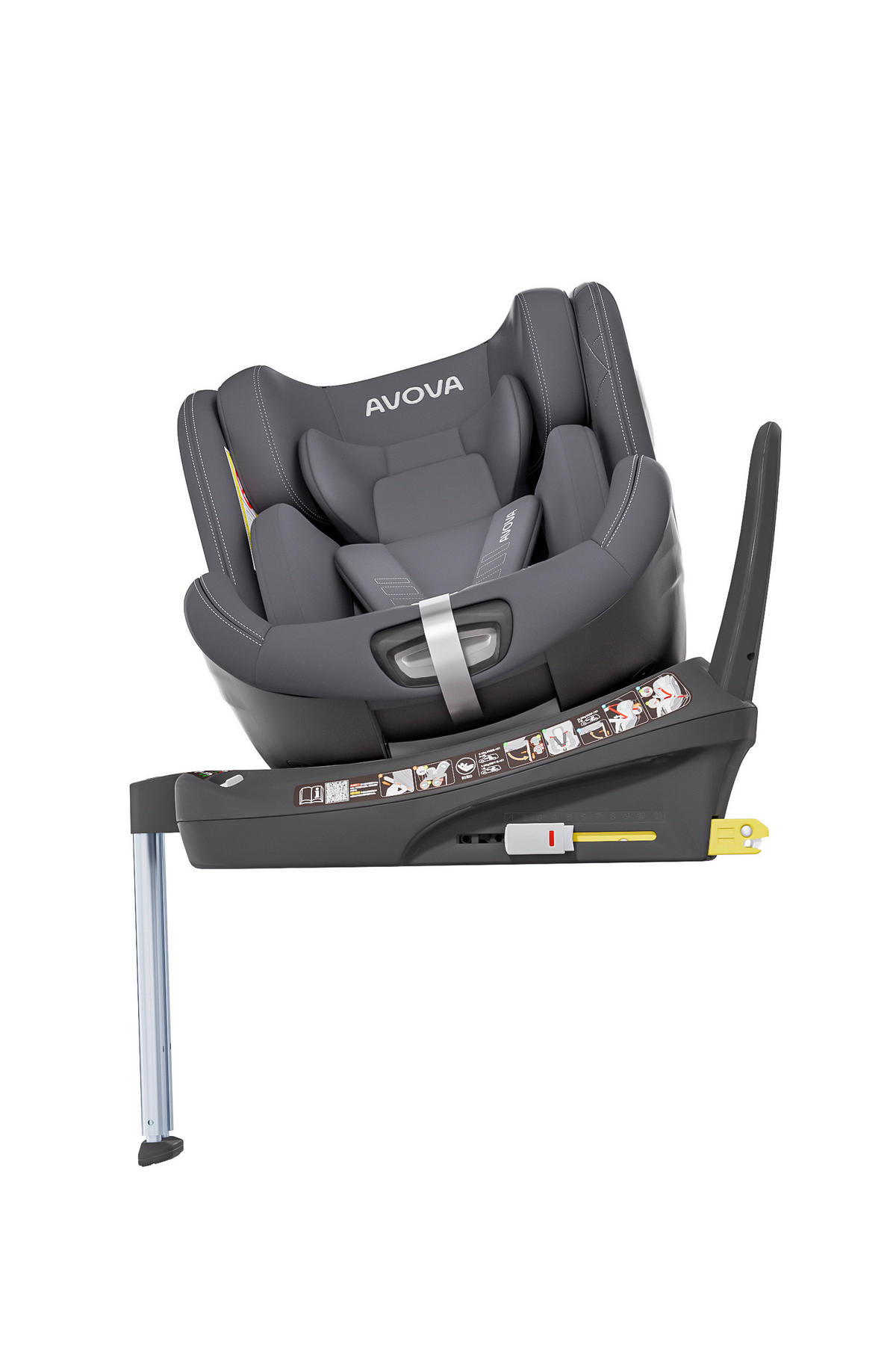 REBOARDER-KINDERSITZ Swan Fix Koala Grey   - Dunkelgrau, Basics, Kunststoff/Textil (44/77/58.5cm) - AVOVA