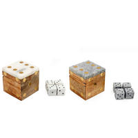 játék, társasjáték - világosbarna, Basics, kő/fa (6.5/6.5/6.5cm)