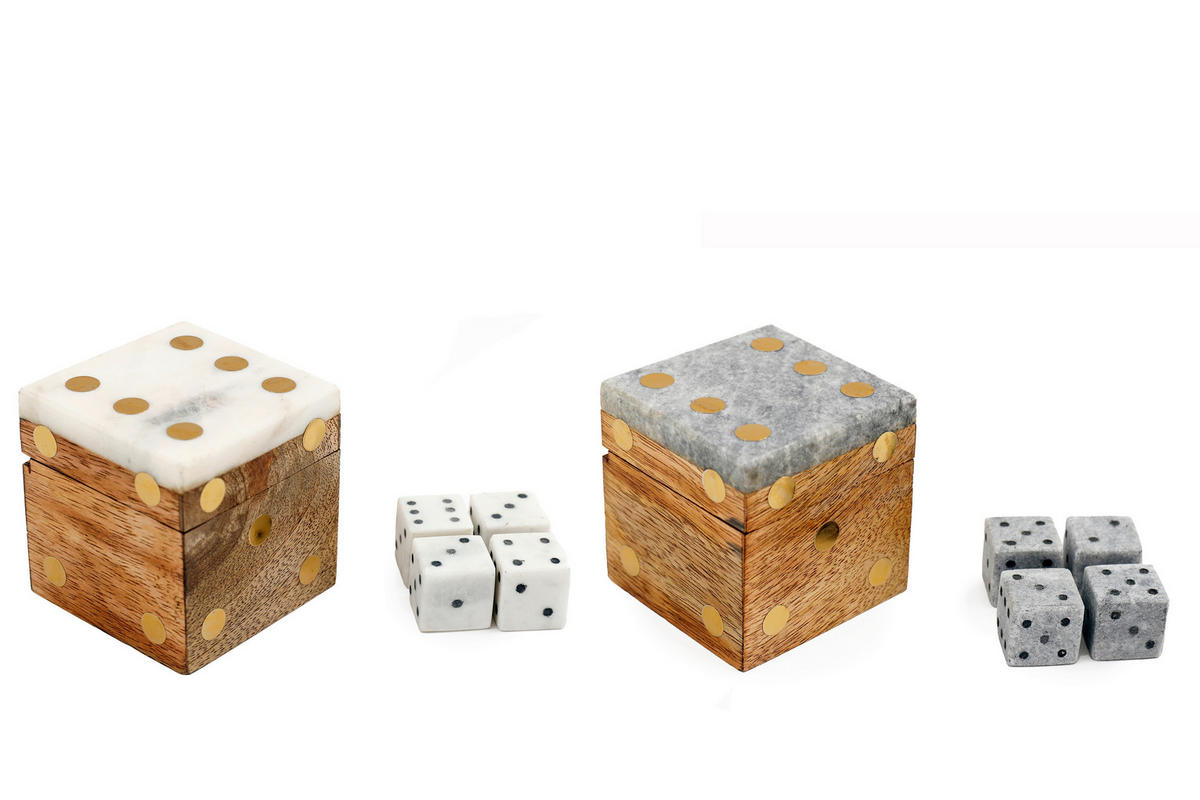 játék, társasjáték - világosbarna, Basics, kő/fa (6.5/6.5/6.5cm)
