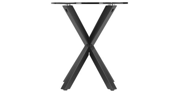 BEISTELLTISCH 50/50/55 cm Grau, Schwarz rund  - Schwarz/Grau, Design, Glas/Metall (50/50/55cm) - Xora