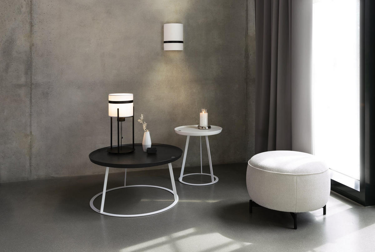 DECKENLEUCHTE ROUND LIGHTS 53/23 cm   - Schwarz/Weiß, LIFESTYLE, Textil/Metall (53/23cm) - Joop!