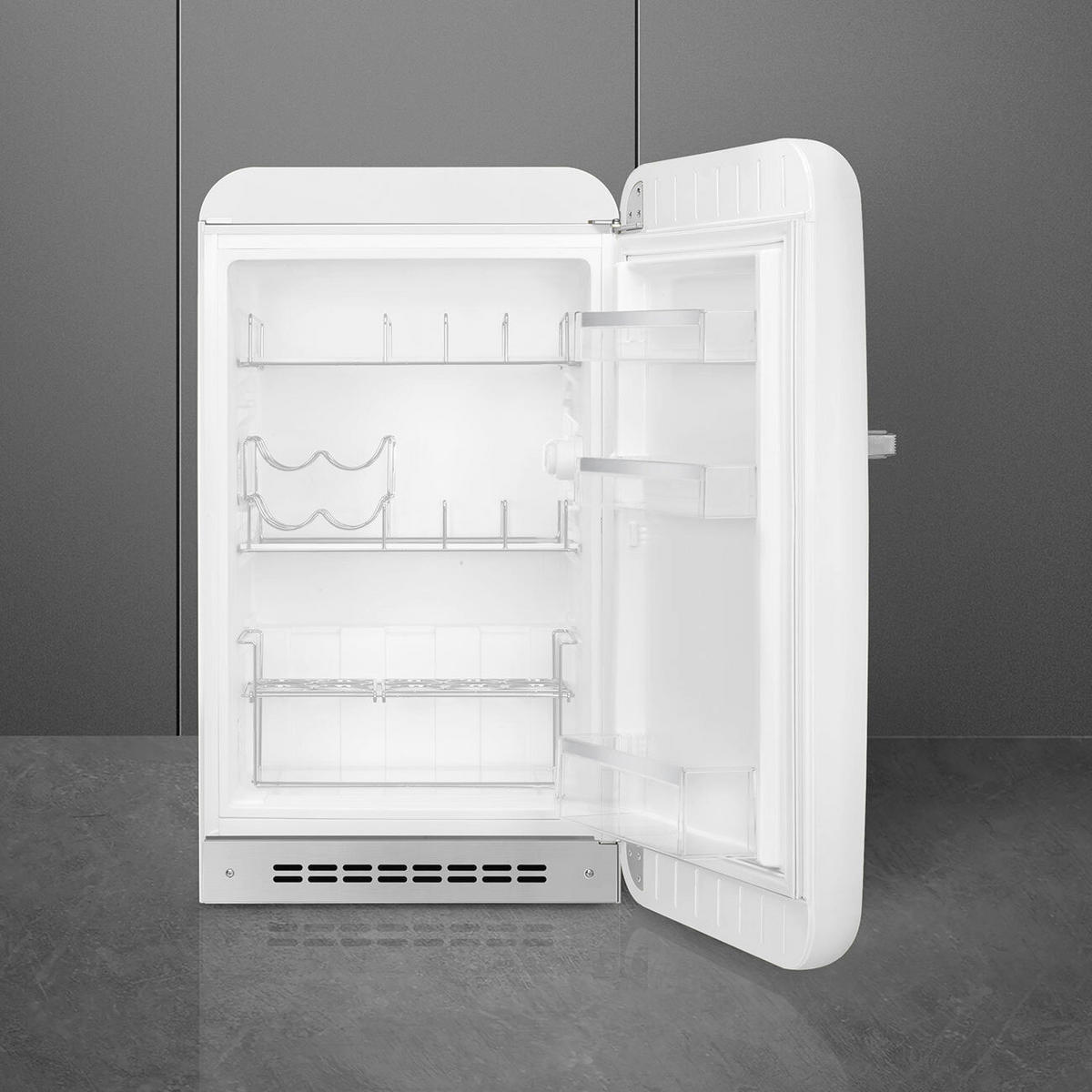 KÜHLSCHRANK 54.5/97.0/70.1 cm  - Weiss Hochglanz, Trend, Metall (54.5/97.0/70.1cm) - SMEG