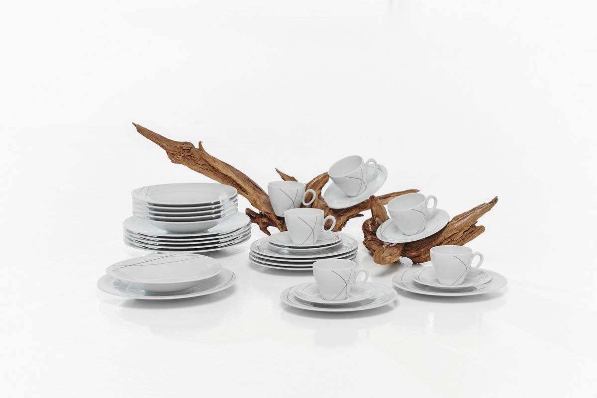 KOMBINOVANÝ SERVIS, 30-dielne, porcelán - biela, Konventionell, keramika - Seltmann Weiden