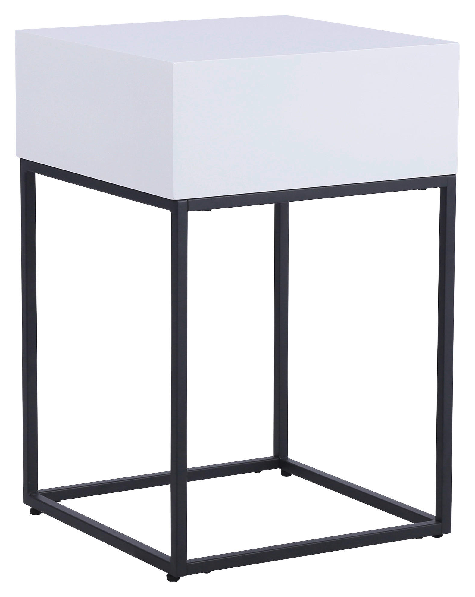 NACHTKÄSTCHEN 40/62/40 cm  in Schwarz, Weiß  - Schwarz/Weiß, Basics, Holzwerkstoff/Metall (40/62/40cm) - Xora
