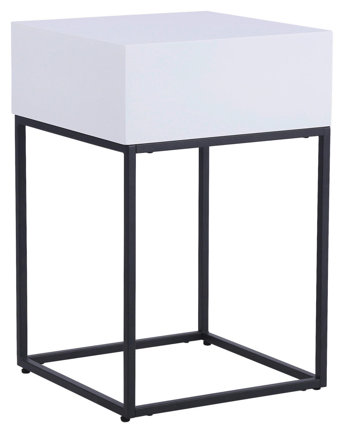 NACHTKÄSTCHEN 40/62/40 cm  in Schwarz, Weiß  - Schwarz/Weiß, Basics, Holzwerkstoff/Metall (40/62/40cm) - Xora