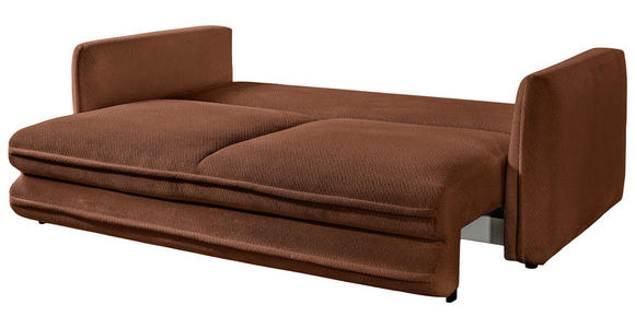 SCHLAFSOFA Struktur Rostfarben Zierkissen, Rückenkissen, Bettkasten, Schlaffunktion, Rücken echt, Liegefläche im Originalstoff  - Rostfarben/Schwarz, KONVENTIONELL, Kunststoff/Textil (237/94/117cm) - Carryhome