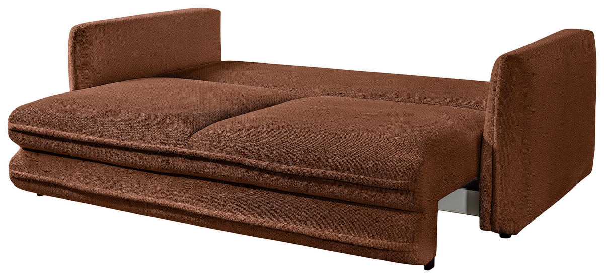 SCHLAFSOFA  mit Liegefunktion, Rücken echt Struktur Rostfarben  - Rostfarben/Schwarz, KONVENTIONELL, Kunststoff/Textil (237/94/117cm) - Carryhome