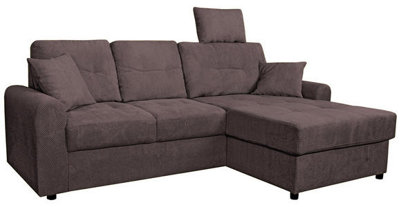 ECKSOFA Braun Chenille  - Schwarz/Braun, KONVENTIONELL, Kunststoff/Textil (232/153cm) - Carryhome