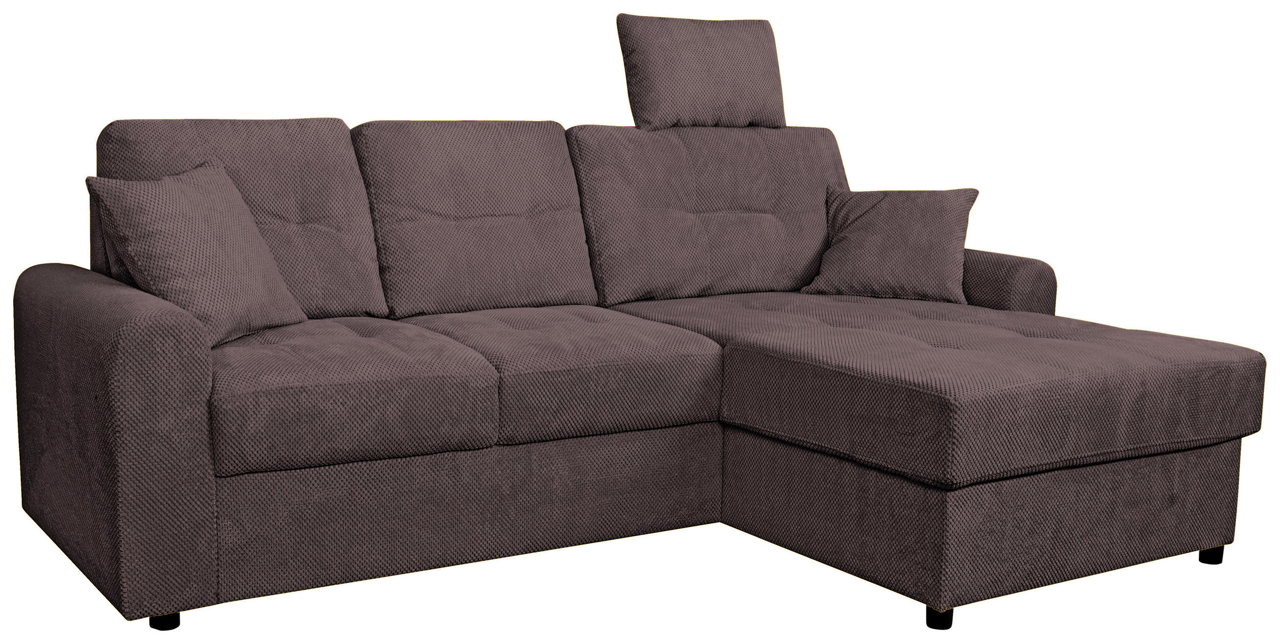 ECKSOFA Braun Chenille  - Schwarz/Braun, KONVENTIONELL, Kunststoff/Textil (232/153cm) - Carryhome