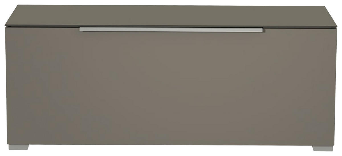 LOWBOARD Grau, Alufarben  110/58/45 cm  - Alufarben/Grau, Design, Glas/Holzwerkstoff (110/58/45cm) - Moderano