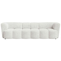 VIERSITZER-SOFA 307/84/107 cm  in Chenille Elfenbein  - Elfenbein/Schwarz, MODERN, Kunststoff/Textil (307/84/107cm) - Milino