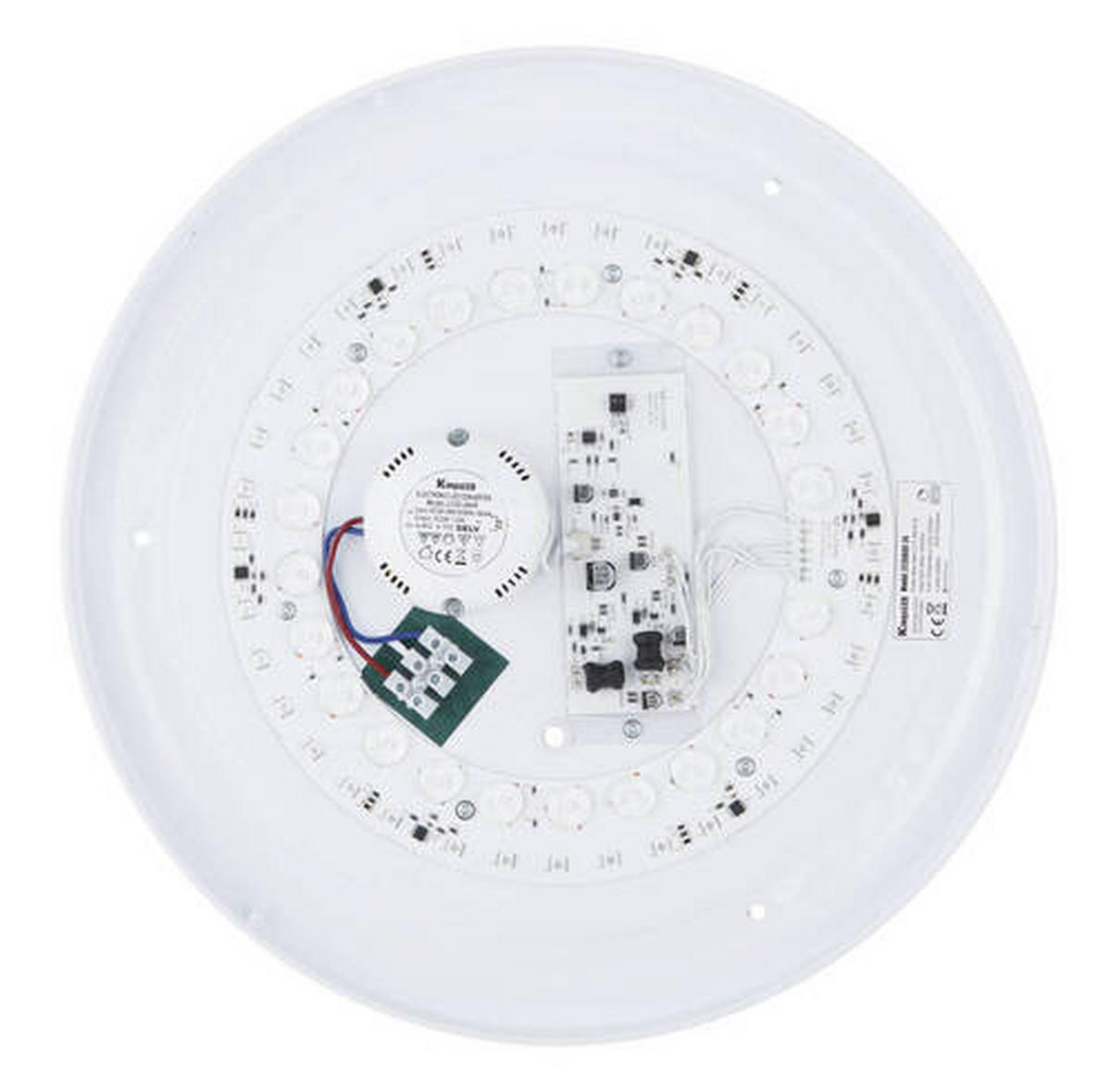 LED-DECKENLEUCHTE  38/7.5 cm    - Opal/Schwarz, Design, Kunststoff/Metall (38/7.5cm) - Globo