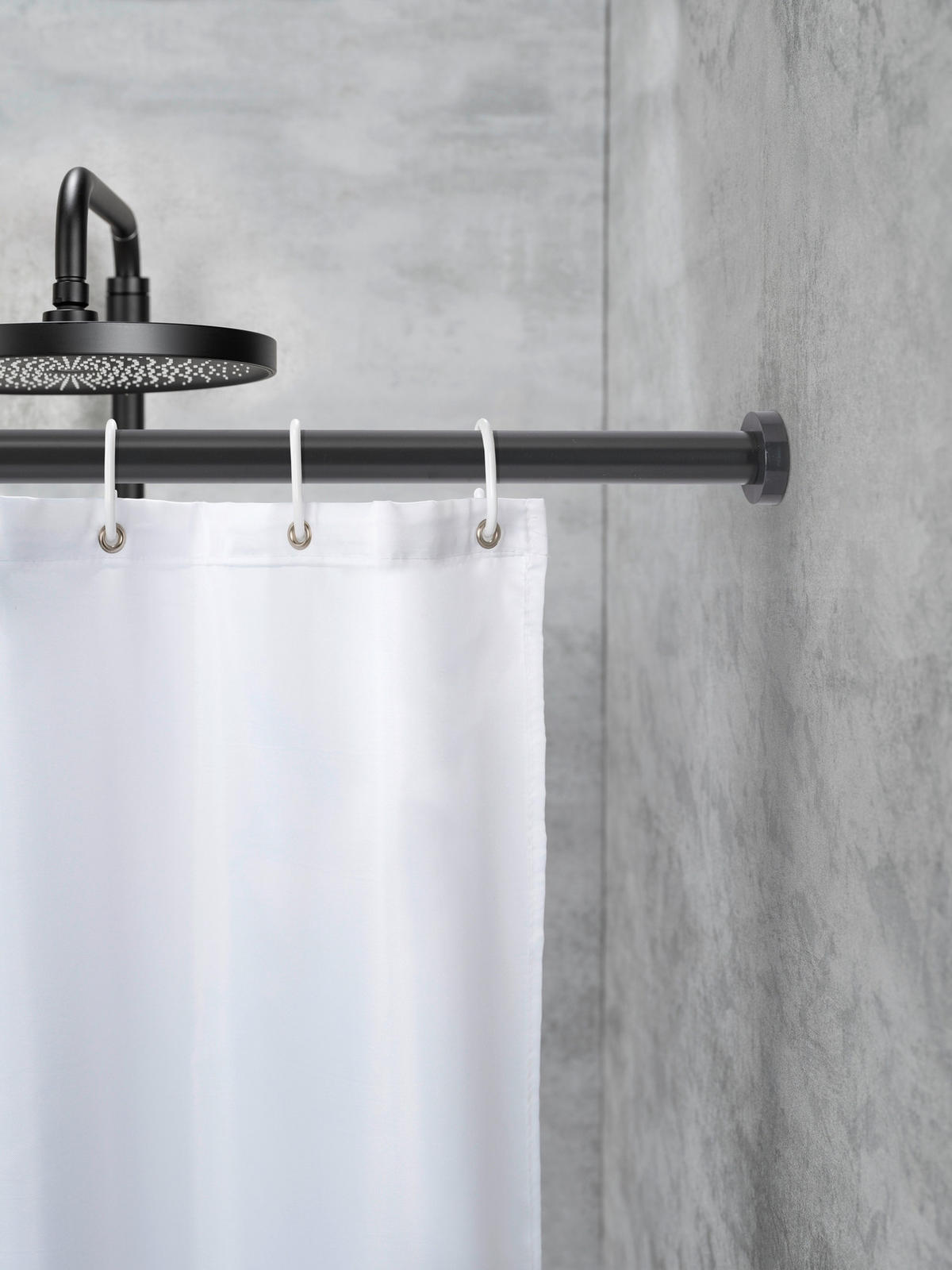 DUSCHSTANGE - Schwarz, KONVENTIONELL, Metall (70-115cm) - Schöner Wohnen