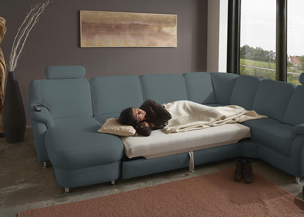 WOHNLANDSCHAFT Echtleder Grau  - Alufarben/Grau, Konventionell, Leder/Metall (165/329/239cm) - Beldomo Premium