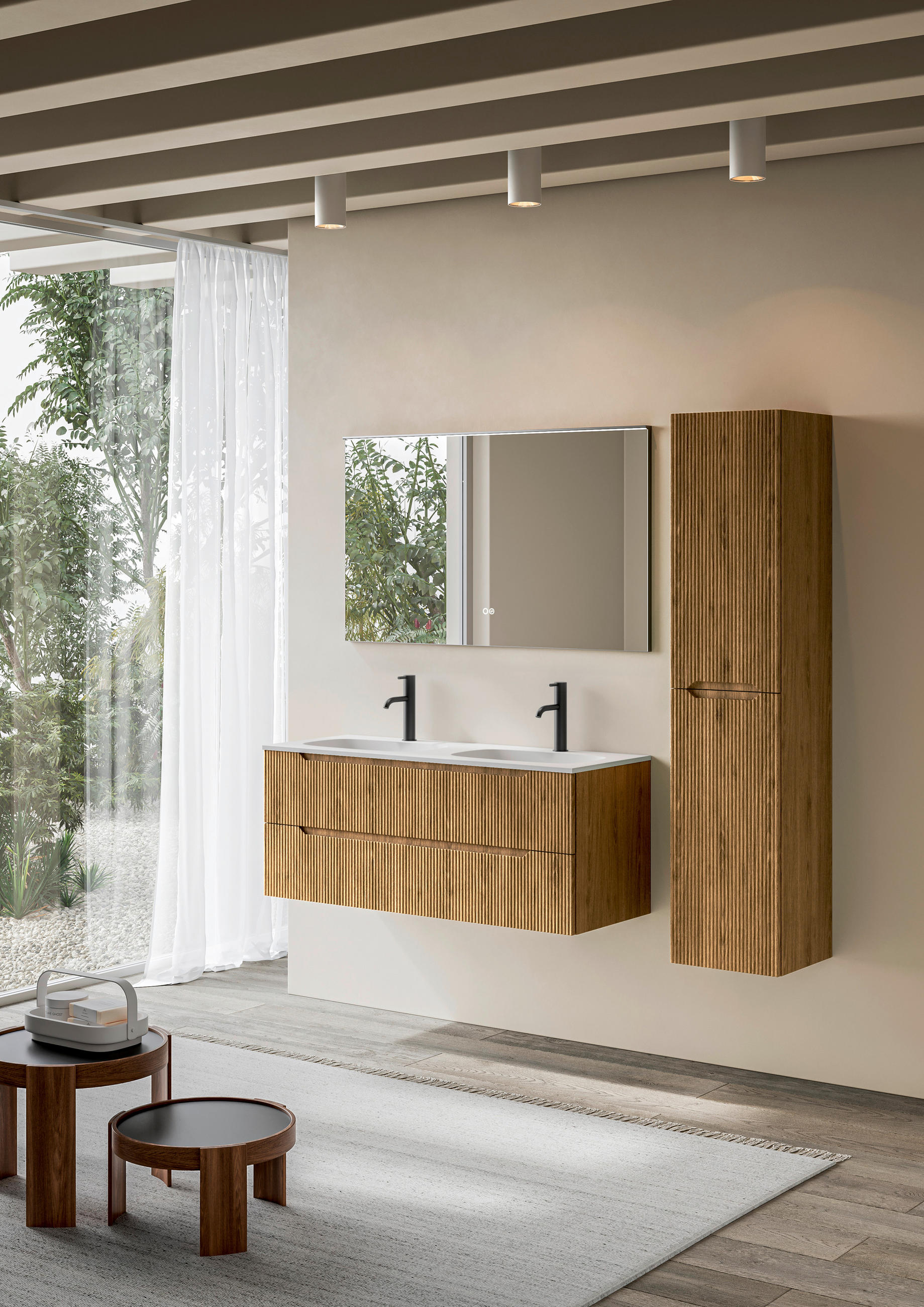 BADEZIMMER 3-teilig  in 120 cm  - Eichefarben/Weiß, KONVENTIONELL, Holzwerkstoff/Stein (120cm) - Belluti