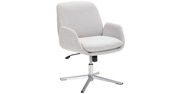 ARMLEHNSTUHL  in Eisen Webstoff  - Edelstahlfarben/Hellgrau, KONVENTIONELL, Textil/Metall (60/77-84/66cm) - Novel