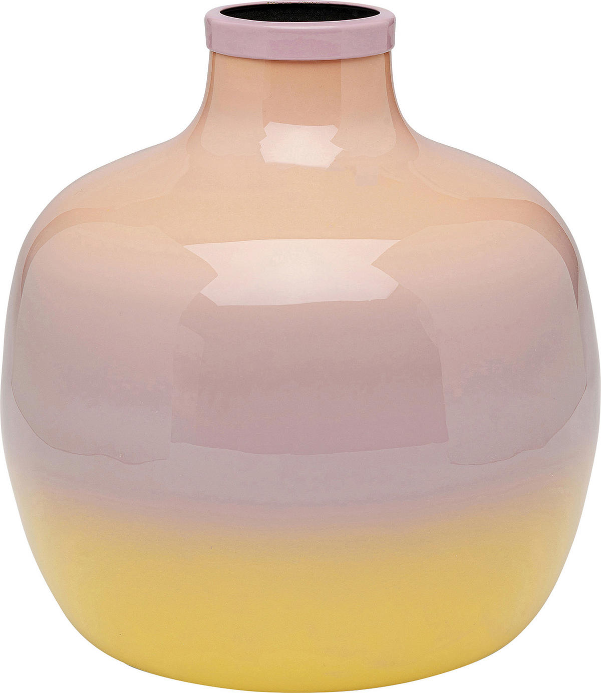 VASE Rici 19 cm  - Gelb/Lila, Design, Metall (19/19/19cm) - Kare-Design