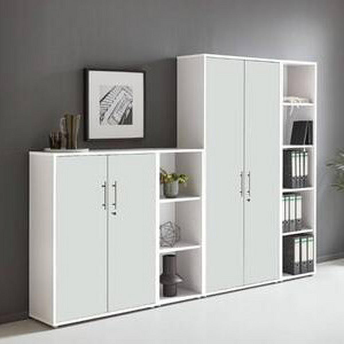 AKTENSCHRANK 257/186/33 cm  - Weiß, MODERN, Holzwerkstoff (257/186/33cm) - MID.YOU