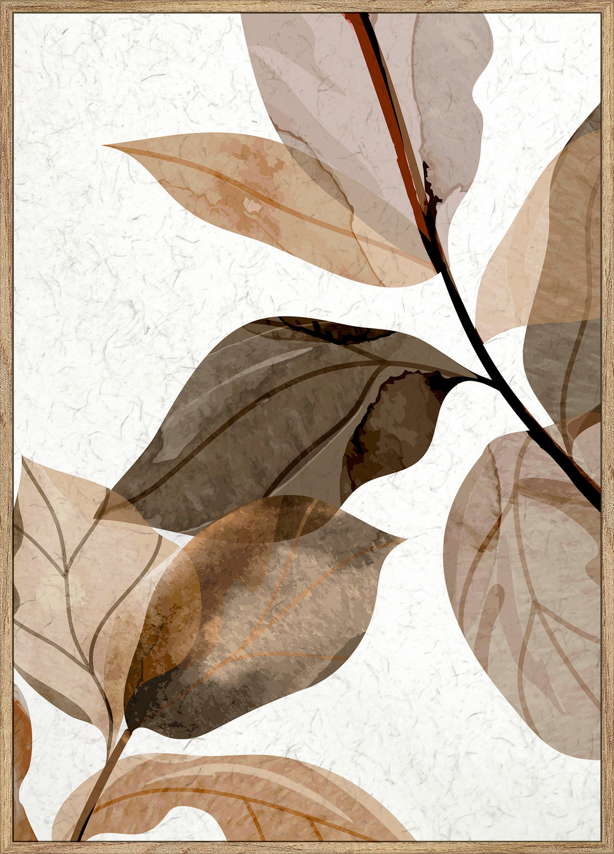 UMELECKÁ TLAČ, kvety, 51,2/71,2 cm  - viacfarebná/farba duba, Basics, kompozitné drevo/papier (51,2/71,2cm) - Monee
