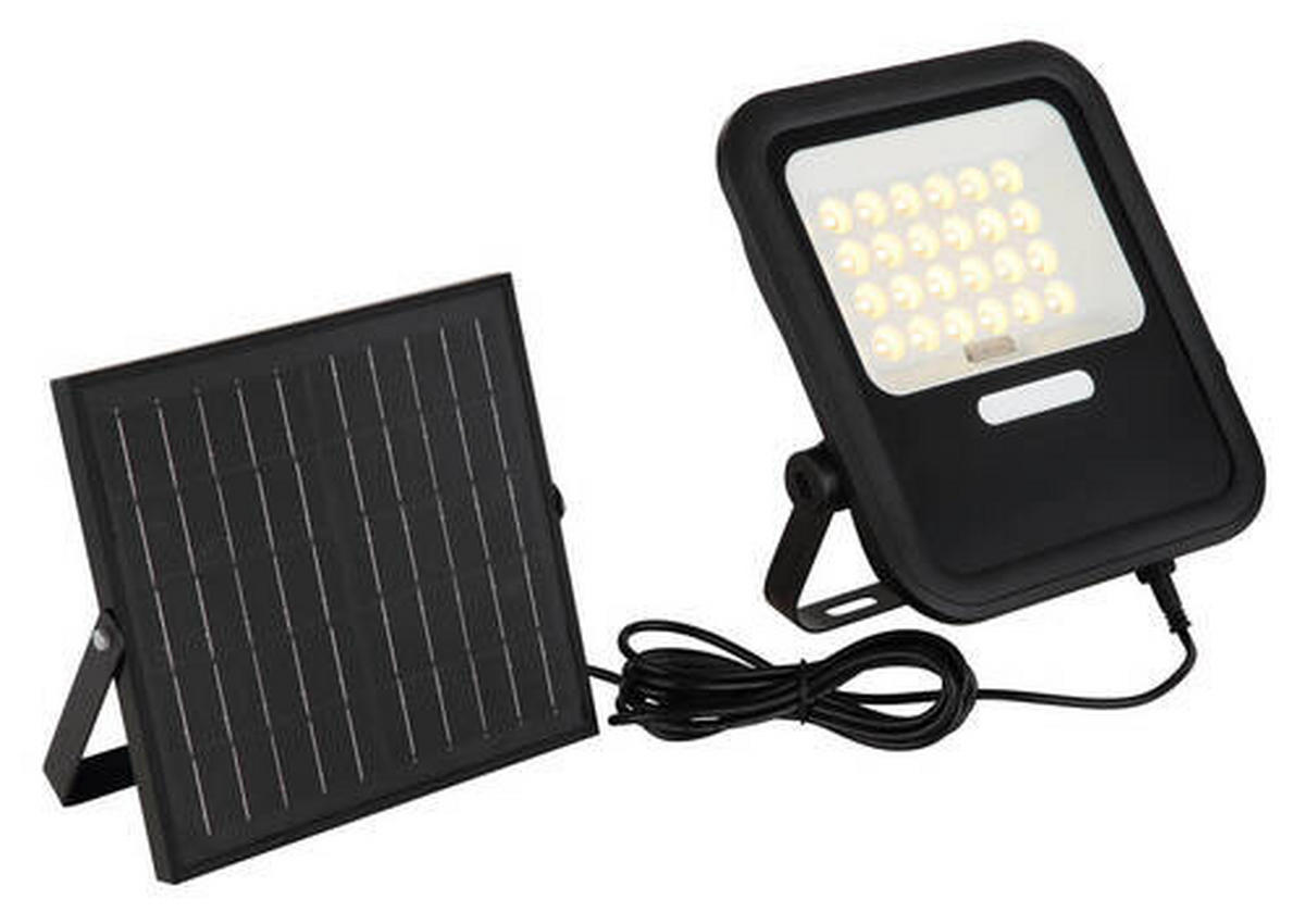 SOLARLEUCHTE 24,3/14/25,4 cm   - Klar/Schwarz, Basics, Glas/Kunststoff (24,3/14/25,4cm) - Globo