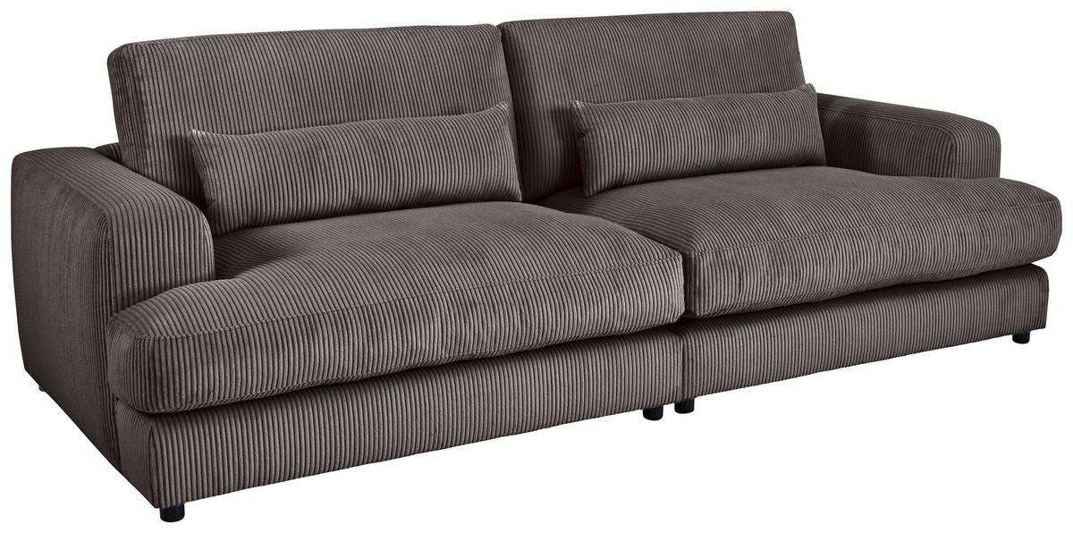 MEGASOFA Cord Anthrazit  - Anthrazit/Schwarz, MODERN, Kunststoff/Textil (260/85/112cm) - Lomoco