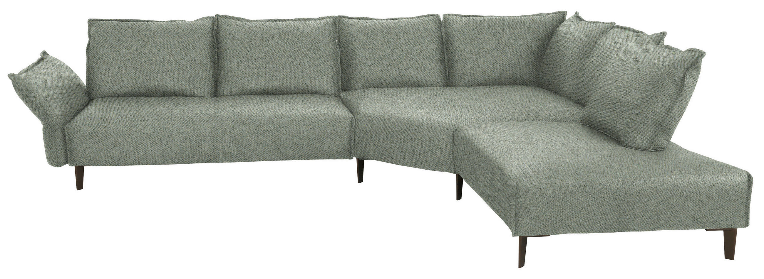 ECKSOFA in Webstoff Salbeigrün  340/272 cm  - Salbeigrün/Schwarz, MODERN, Textil/Metall (340/272cm) - W.Schillig