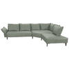 ECKSOFA in Webstoff Salbeigrün  - Salbeigrün/Schwarz, Modern, Textil/Metall (340/272cm) - W.Schillig