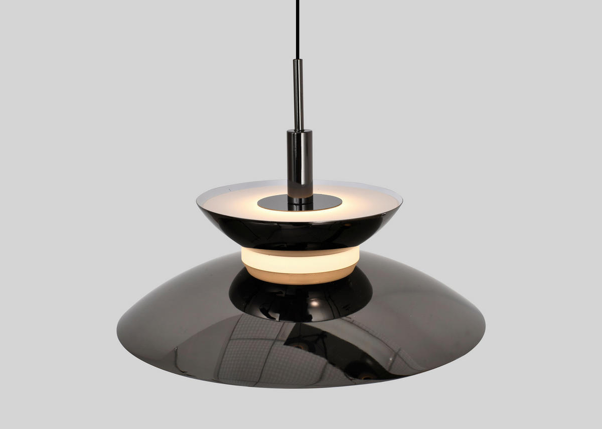 LED-HÄNGELEUCHTE Gubbio 94/150/22 cm  - Schwarzchrom, Design, Metall (94/150/22cm)