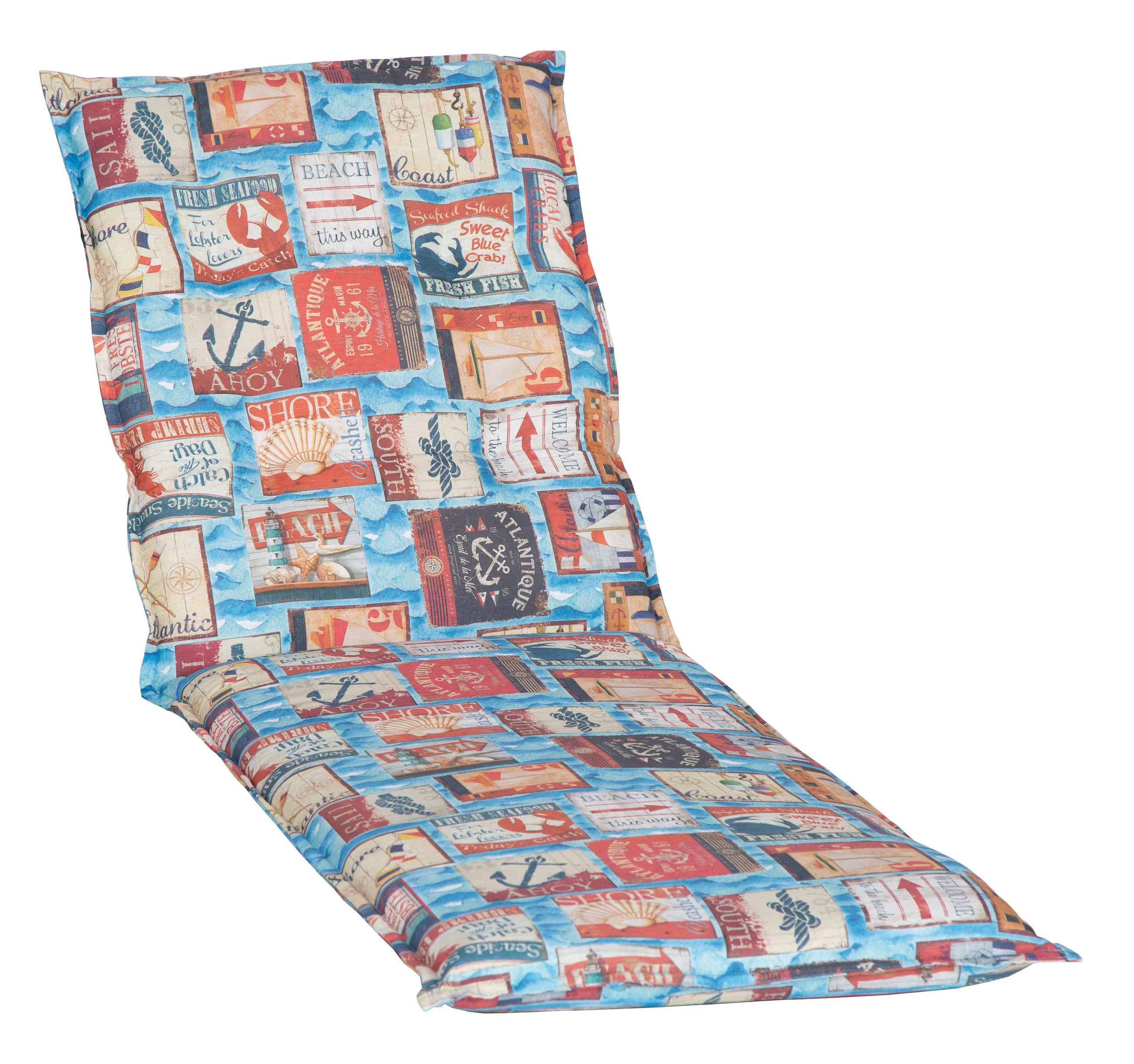 PODLOŽKA NA LEHÁTKO, 191/58/8 cm - modrá, Basics, textil (191/58/8cm) - Gardenson