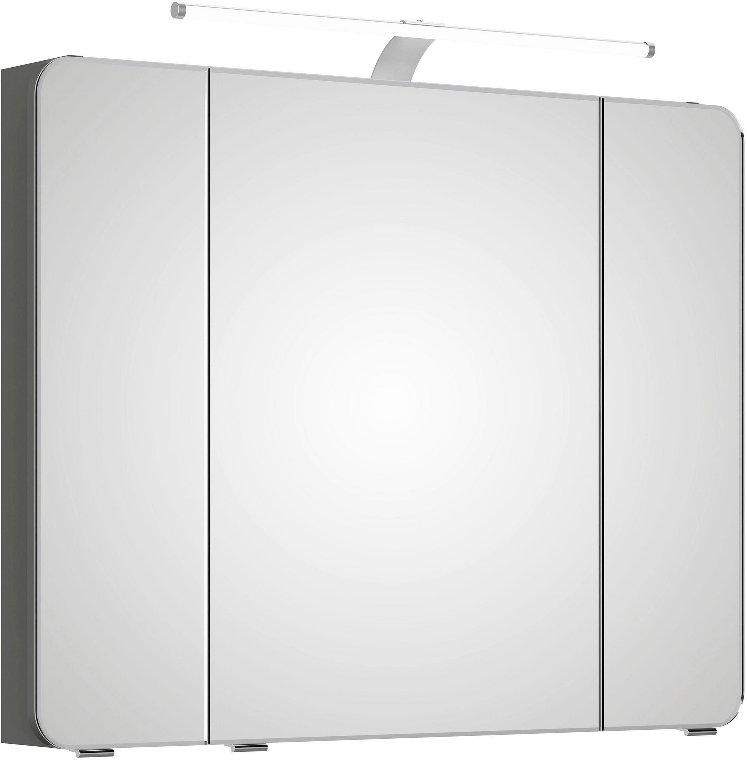 Sadena Spiegelschrank Grau Hochglanz 90x72x17 cm